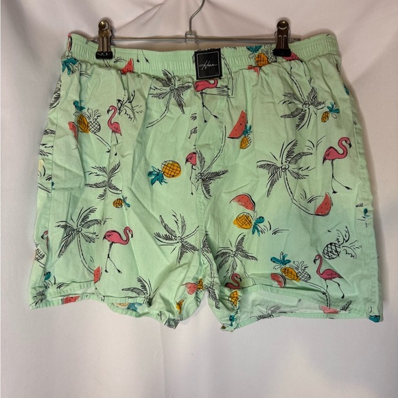 Men’s Hollister Tropical Print Mint Green Shorts - Picture 1 of 3